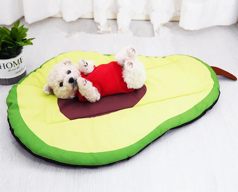 Pet Dog Pad - Portable Washable Mat with Cute Fruit Pattern, Summer Bed Cushion for Dogs (Avocado)