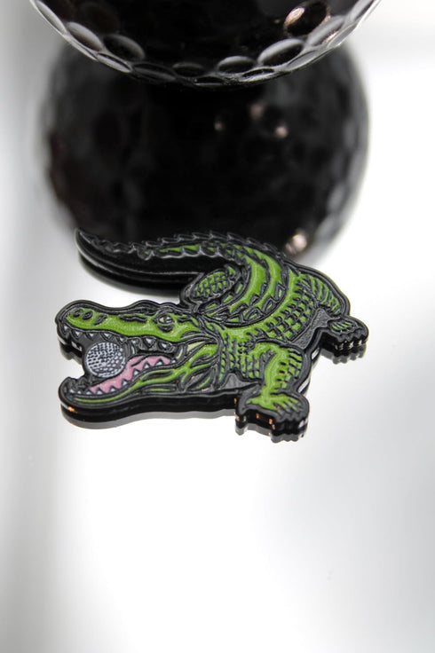 Mulligan Hooligan Alligator Golf Ball Marker + Magnetic Hat Clip, Funny Unique Golf Gift, Premium Quality Golf