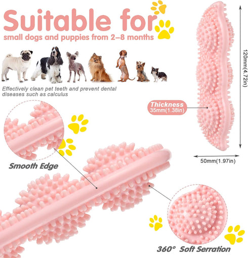 Skylety 6 Pieces Puppy Teething Chew Rings Toys - Rubber Bone-shaped Puppy Teething Toy for 2-8 Months
