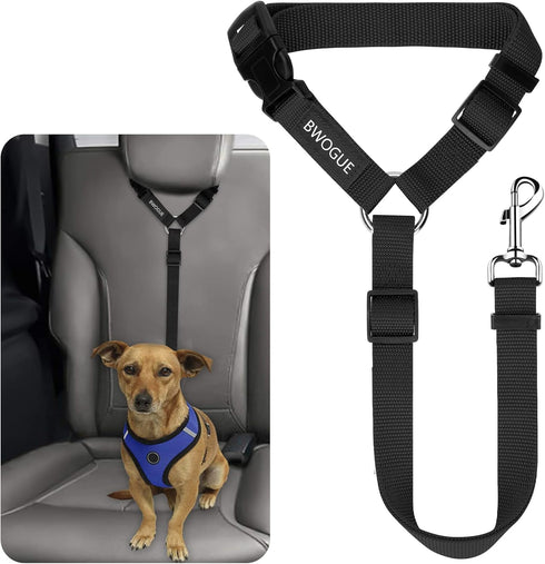 BWOGUE Adjustable Pet Dog Cat Seat Belts, Car Headrest Restraint Safety Leads Vehicle Seatbelt Harness (1 Pack)