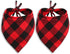 Pohshido 2 Pack Dog Cat Buffalo Plaid Bandanas, Checkered Red Flannel Triangle Bibs for Pets (Large)