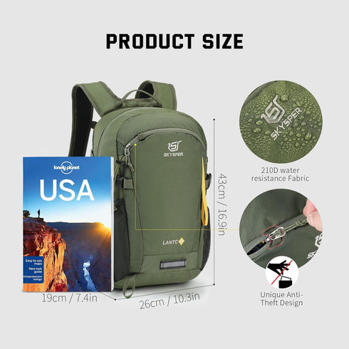 SKYSPER Small Hiking Backpack, 20L Lightweight Travel Daypack for Women and Men