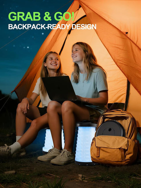 Keephark (5 3 400 lbs (10 Collapsible Camping Stool with Lights Colors, Modes), Holds up to & Adjustable Height
