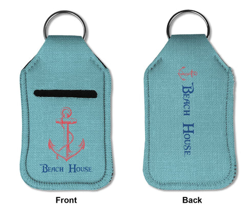 Small Personalized Chic Beach House Hand Sanitizer & Keychain Holder