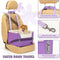 PETSFIT Small Dog Car Seat, Purple, Portable Booster Seat for Dogs Up to 25lbs with Clip-On Leash & Adjustable Straps
