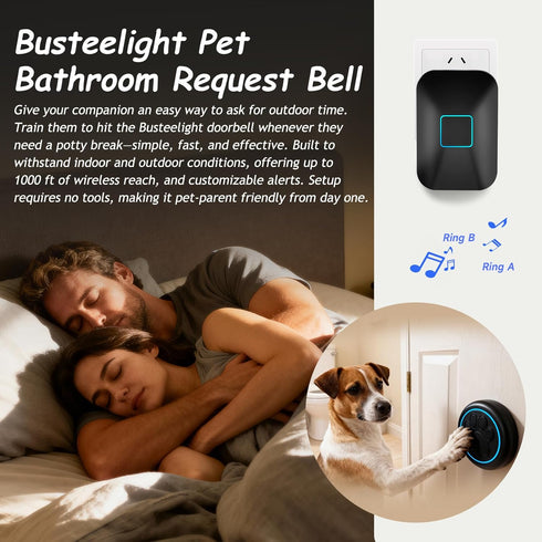Communication, Potty(2 1 Halo Paw Smart Dog Door Bell Touch-to-Ring BK Dog Bells to Go Outside, LED Light Wireless Dog