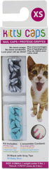 Kitty Caps Nail Caps for Cats, Safe & Stylish Alternative to Declawing, X-Small (Under 5 lbs), Black with Gray Tips