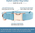 Soft Leather Dog Collar and Leash Set (6.6'), Stylish Rose Gold Heavy Duty Metal Buckle, 4 Adjustable Lengths for Small