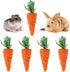 WOZUN 5-Piece Rabbits Chew Toy Natural Grass Carrot Small Animal Teeth Grinding Rabbits Chew Carrot for Teeth Grinding