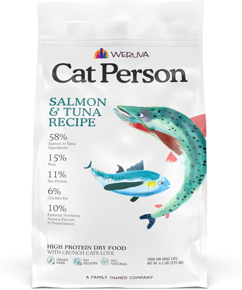 Cat Person, Salmon and Tuna Dry Cat Food, 6.5lb Bag