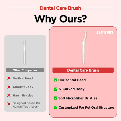 1ea JAYU PET Dental Care Brush (Soft Bristles) - Dog Toothbrush, Cat Toothbrush, Dental Care for Kitten and Small Dogs