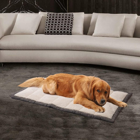 Outdoor Dog Bed, Portable Travel Mat, Rollup Pet Camping Gear, Crate Pad with Carry Handles for Large Dogs, Super Soft,