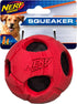 Nerf Dog Red Rubber Wrapped Bash Tennis Ball Squeak Toy, Medium
