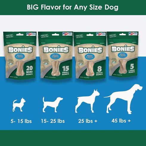 Bonies Natural Breath and Dental Formula, Small-Sized Single Bone - 1 Bone, Chicken Flavor, Low Calories