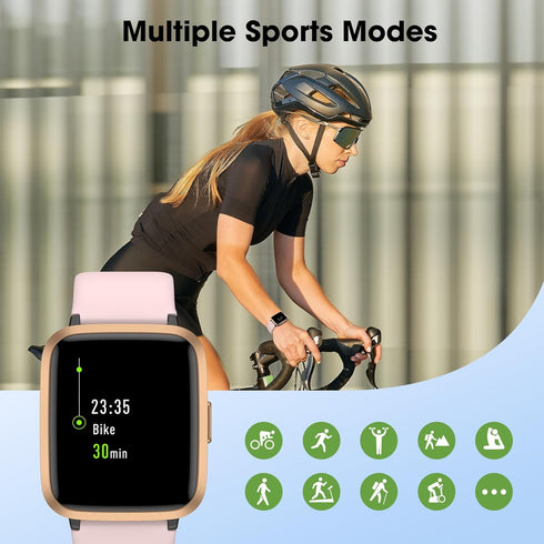 Fitness Tracker Watch - Heart Rate Monitor, Activity Tracker with Pedometer, 5ATM Waterproof Smart Watch for Health
