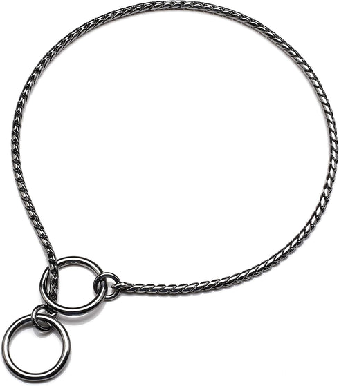 Mogoko Stainless Steel Dog Choke Chain Collar, Black, 20.0"*4.0mm, Puppy Metal Slip Choker for Training