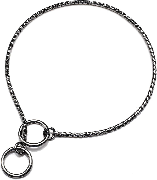 Mogoko Stainless Steel Dog Choke Chain Collar, Black, 20.0"*4.0mm, Puppy Metal Slip Choker for Training
