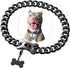 Cuban Black Link Heavy Duty Dog Collar, 10inch-26inch Wide Stainless Steel Luxury ID Name Tag for Dogs