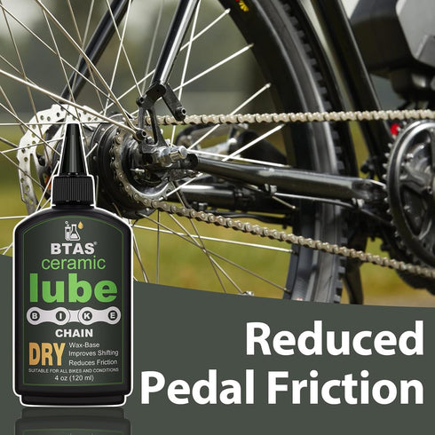 4 oz BTAS Ceramic Dry Bike Chain Lube -UV Tracer Dye -Road,Mountain Bicycle Lubricant Oil,Dry and Dusty Weather