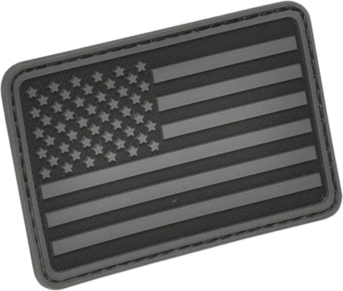 HAZARD 4 USA Flag Rubber 3D Morale Patch (Left Arm) - Tactical PVC Badge for EDC Gear, Black/Grey