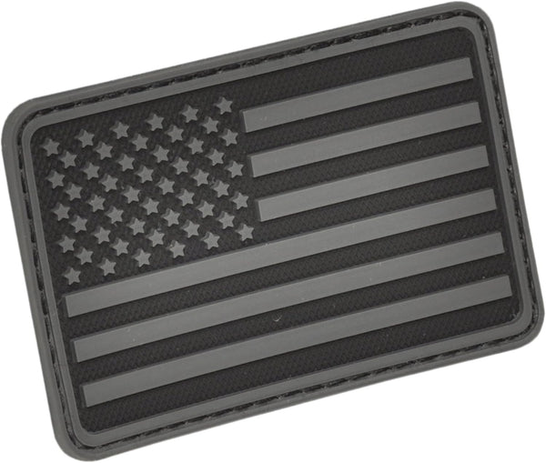 HAZARD 4 USA Flag Rubber 3D Morale Patch (Left Arm) - Tactical PVC Badge for EDC Gear, Black/Grey