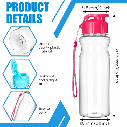 Tioncy 20 Pieces Plastic Water Bottles for Kids | 17 oz Reusable Leakproof Drink Bottles for Outdoor