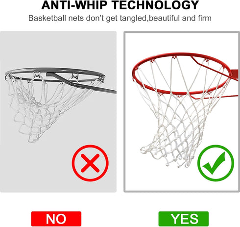 Outdoor Basketball Net Replacement - 12 Loops Heavy Duty All Weather Anti Whip