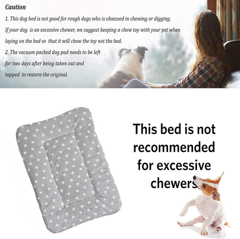 2 Pcs Pet Bed Mats, Ultra Soft Reversible Faux Lambswool Kennel Pad for Medium Small Dogs and Cats