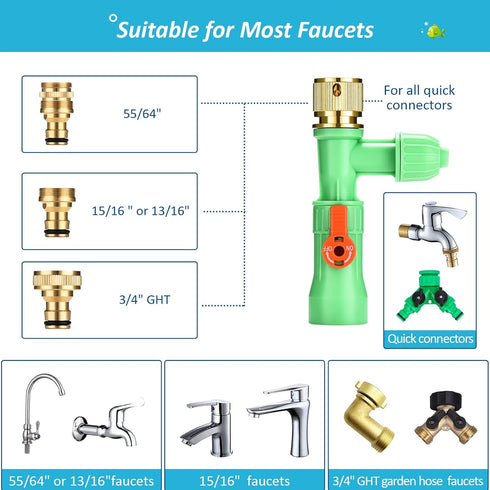 ZZM Fish Tank Cleaning Tools, Aquarium Water Changer Kit, Siphon Vacuum Gravel Cleaner