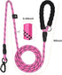 Slip Lead Dog Leash, 6 FT Adjustable Reflective Training Hook Braided Rope with Padded Handle for Large Medium Small