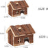 Hamster Wooden Hideout House - Natural Climbing Play Hut for Dwarf Hamster, Small Mouse, Rat, and Gerbil