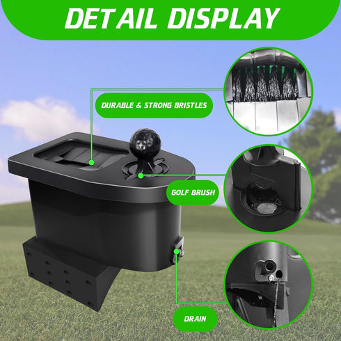 Golf Cart Ball Washer and Club Cleaner Kit, with Golf Towel for EZGO, Club Car, Yamaha, Universal & Detachable