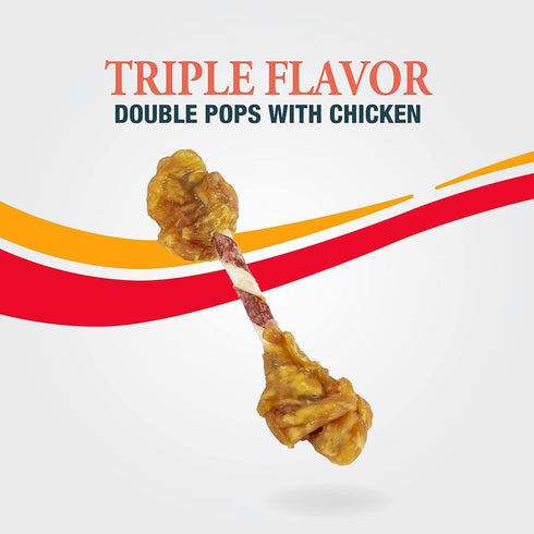 Good 'n' Fun Gourmet Dog Snacks - Triple Flavor Double Pops with Chicken, 5.5 Ounces