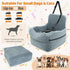 35 lbs 2 Dog Car Seat for Small/Medium Dogs - Puppy Car Seat Under with Thick Elevated Cushion & Safety Belt for Travel