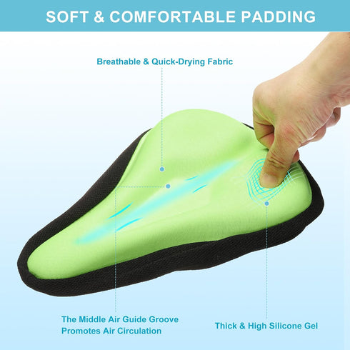 HARFINGTON Bike Seat Cover Bicycle Saddle Cushion with Large Comfortable Gel Padded Oversized Paddle for Men Women