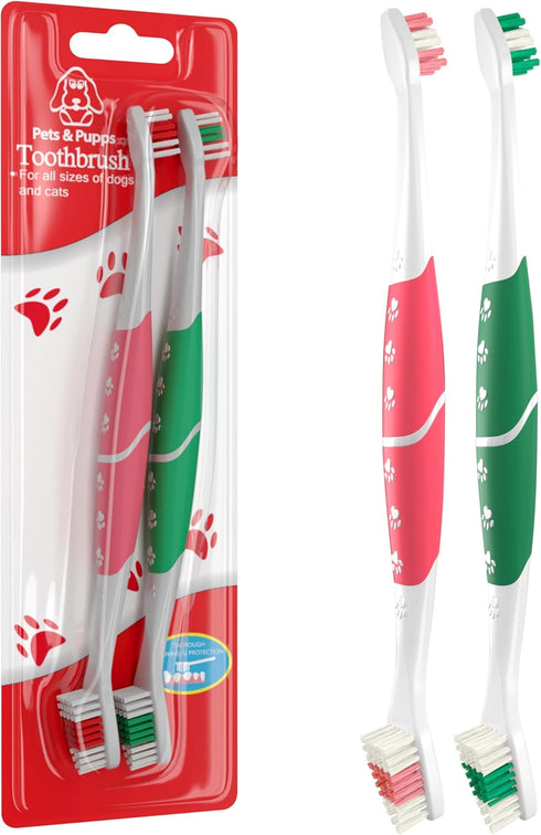 Pet Toothbrush for Dogs, Cats with Soft Bristles - Easy Teeth Cleaning