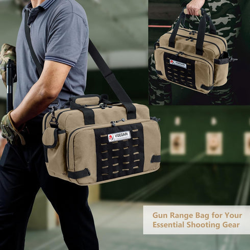 Pistol Range Bag, Tactical Gun Case for Handguns, Ammo Bag, Shooting Accessories