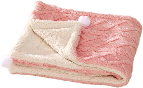 Premium Soft Dog Blanket, Washable Puppy Essentials, Calming Throw for Medium Small Dogs, Pink-M