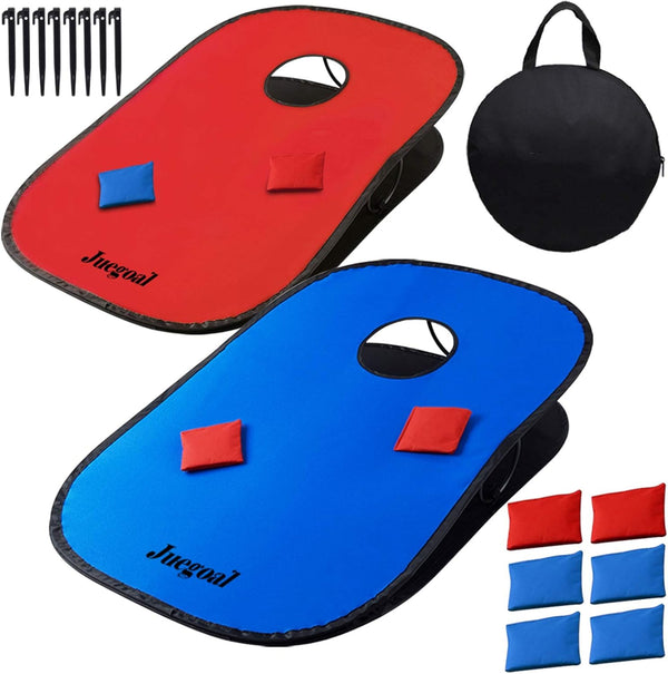 Juegoal 3x2ft Collapsible Portable Cornhole Game Set with 2 Cornhole Boards, 10