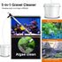5 in 1 Aquarium Gravel Cleaner Kit, Water Changer, Glass Scraper, Sand Wash Pump with Adjustable Water Flow Controller
