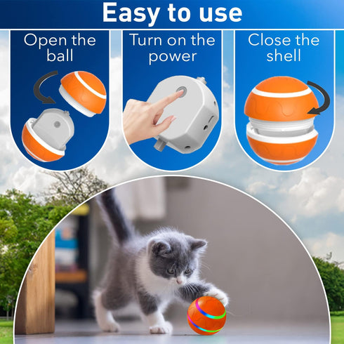 Automatic Dog Ball Toy - USB Rechargeable, Dual Mode, Soft Exterior & PC Interior for Small Breeds