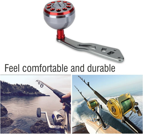 Tbest Reel Replacement Handle - Metal Fishing Knob Power Handle Grip for Round Baitcast Spinning Reel