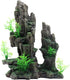 Tfwadmx Aquarium Mountain View Moss Tree Rock Cave Stone Ornament with Small Plants for Fish Tank Landscape