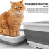 2PCS Fhiny Open Cat Litter Box, Kitten Potty Pan Semi-Enclosed Foldable Waterproof Travel Toilet Low Entrance