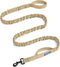 OutdoorMaster Bungee Dog Leash with Shock Absorption and 2 Padded Handles for Improved Safety (Khaki)