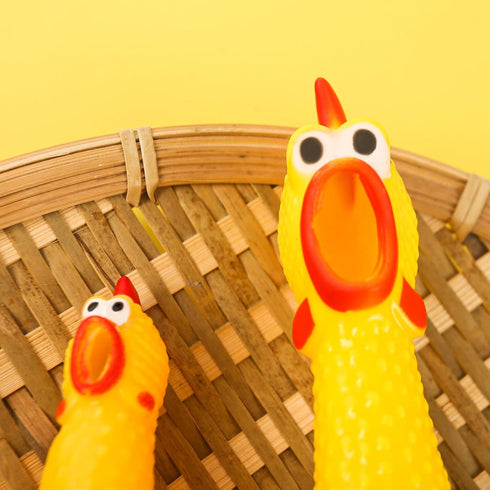 MCPINKY 3PCS Rubber Chicken Dog Toys, Squeaky Prank Novelty Toy for Noise Maker Dog Toys