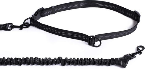 Mile High Life Retractable Hands Free Dog 7FT Leash, Adjustable Waist Running Leash for Small Medium Large Dogs (Blue)