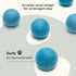 MEOWFIA Wool Ball Toys - 6-Pack of Safe Felted Wool Balls for Cats and Small Dogs - Perfect with Cat Cave (Aquamarine)