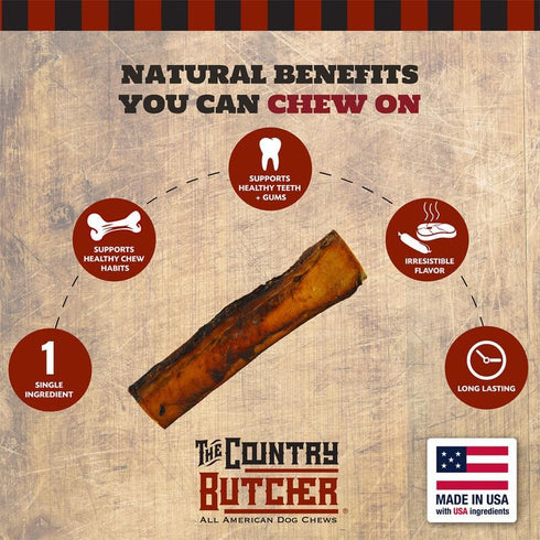 COUNTRY 10" 4 Count THE BUTCHER Rib Bones Large - Beef Rib Bones, Natural Long-Lasting Chews for Medium, Large Breeds