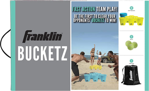Franklin Sports Bucketz Pong Game, Perfect Tailgate and Beach Game, Includes 12 Buckets and 3 Balls